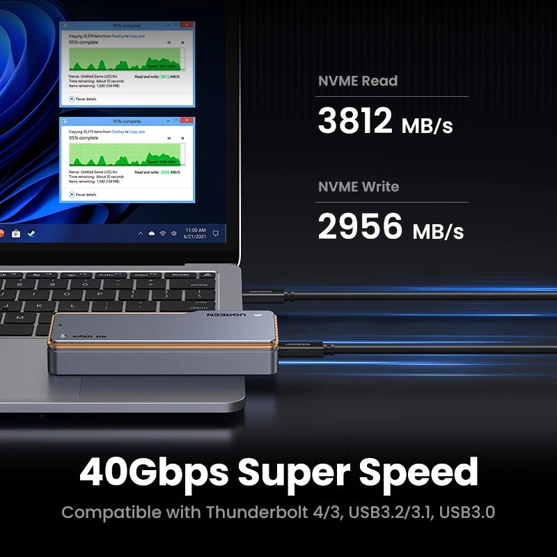 UGREEN 40Gbps NVMe SSD Case SSD Enclosure M.2 to USB4.0 Adapter
