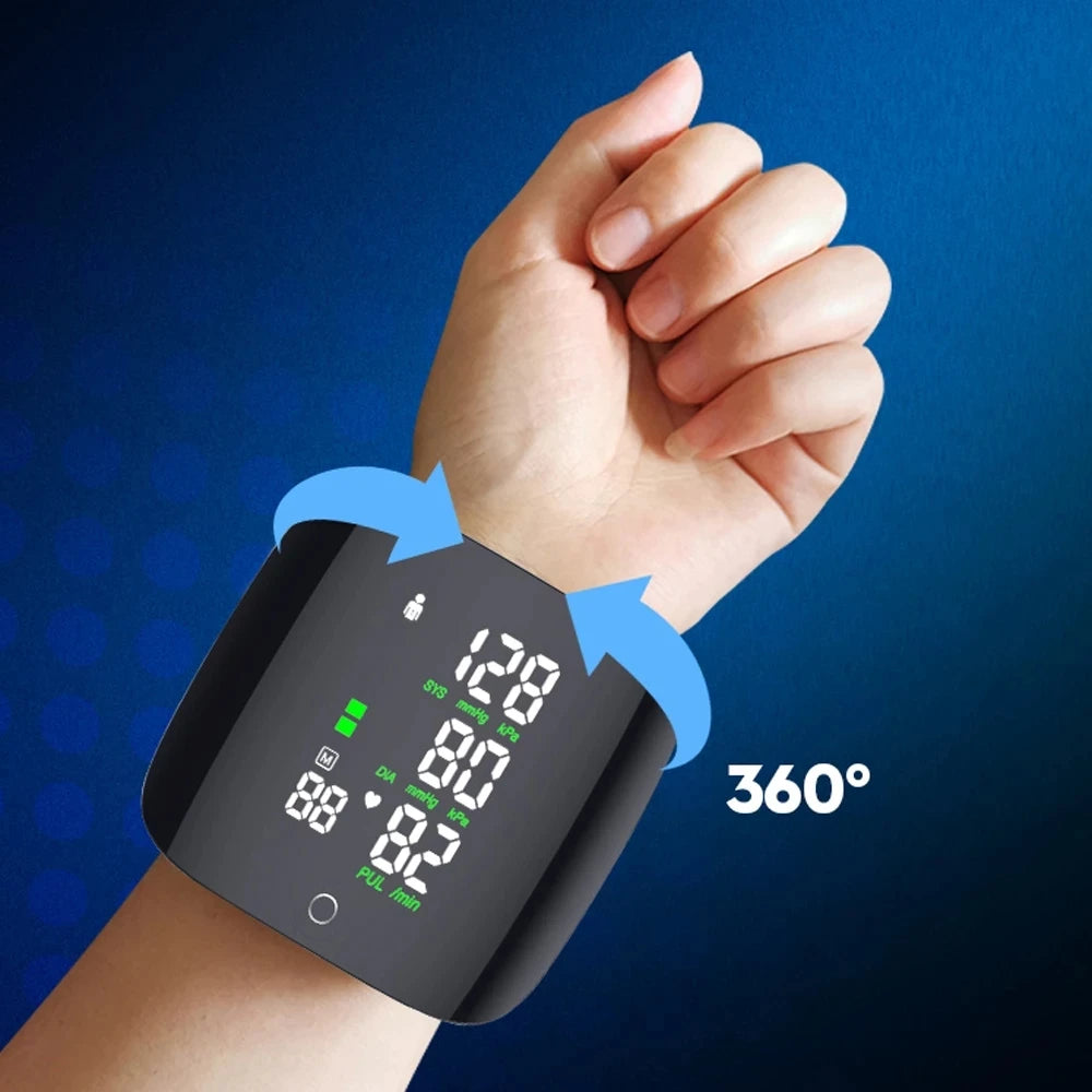 Smart Touch LCD Screen Chargeable Voice Wrist Blood Pressure Monitor - Supersell