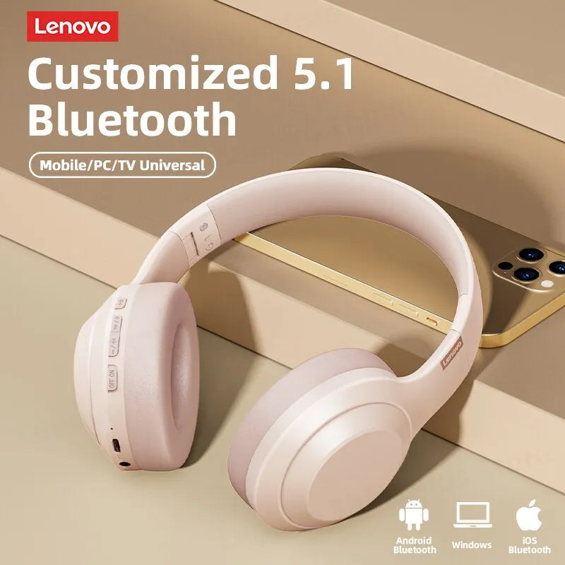 Lenovo Thinkplus Stereo Headphone Bluetooth Earphones Music Headset with Mic - Supersell