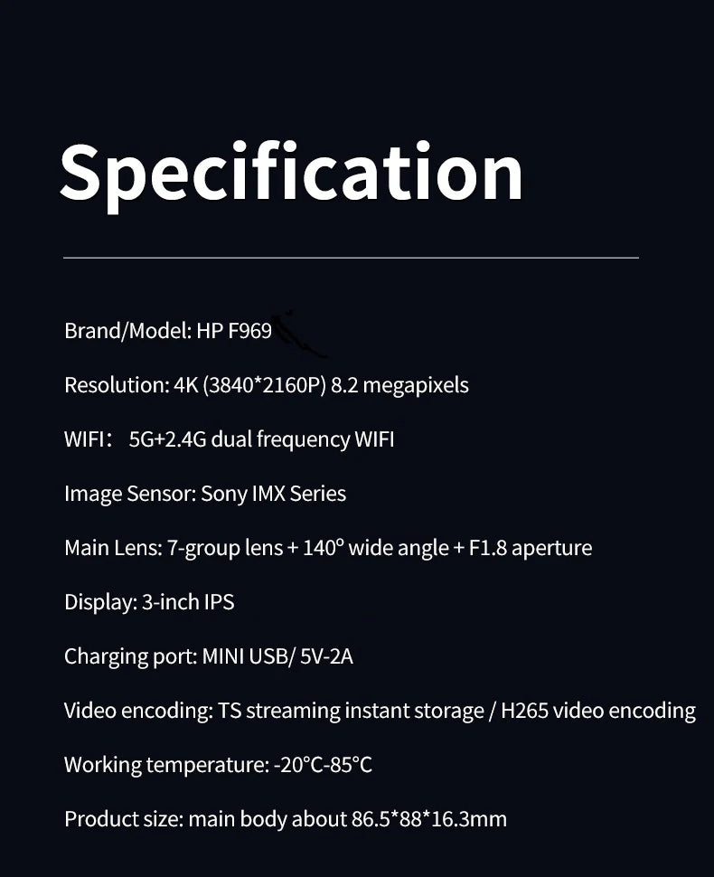 HP car dash camera 4k HD - Supersell