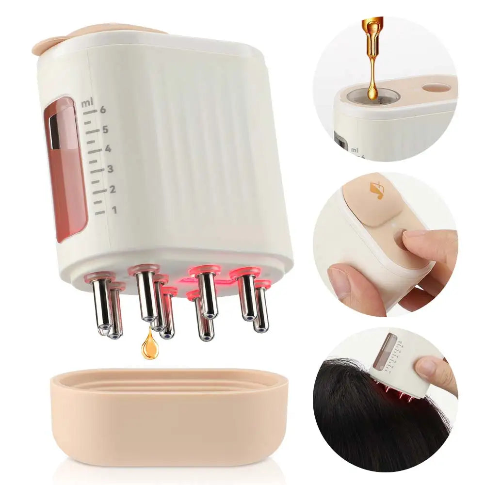 Microcurrent Head Scalp Massager 625nm LED Light Therapy Hair Growth Comb - Supersell