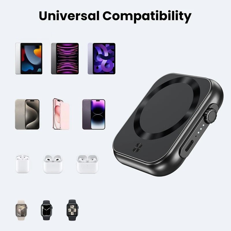 3 - In - 1 Magnetic Power Bank 5000Mah 22.5W Portable Magsafe Wireless Charger - Supersell