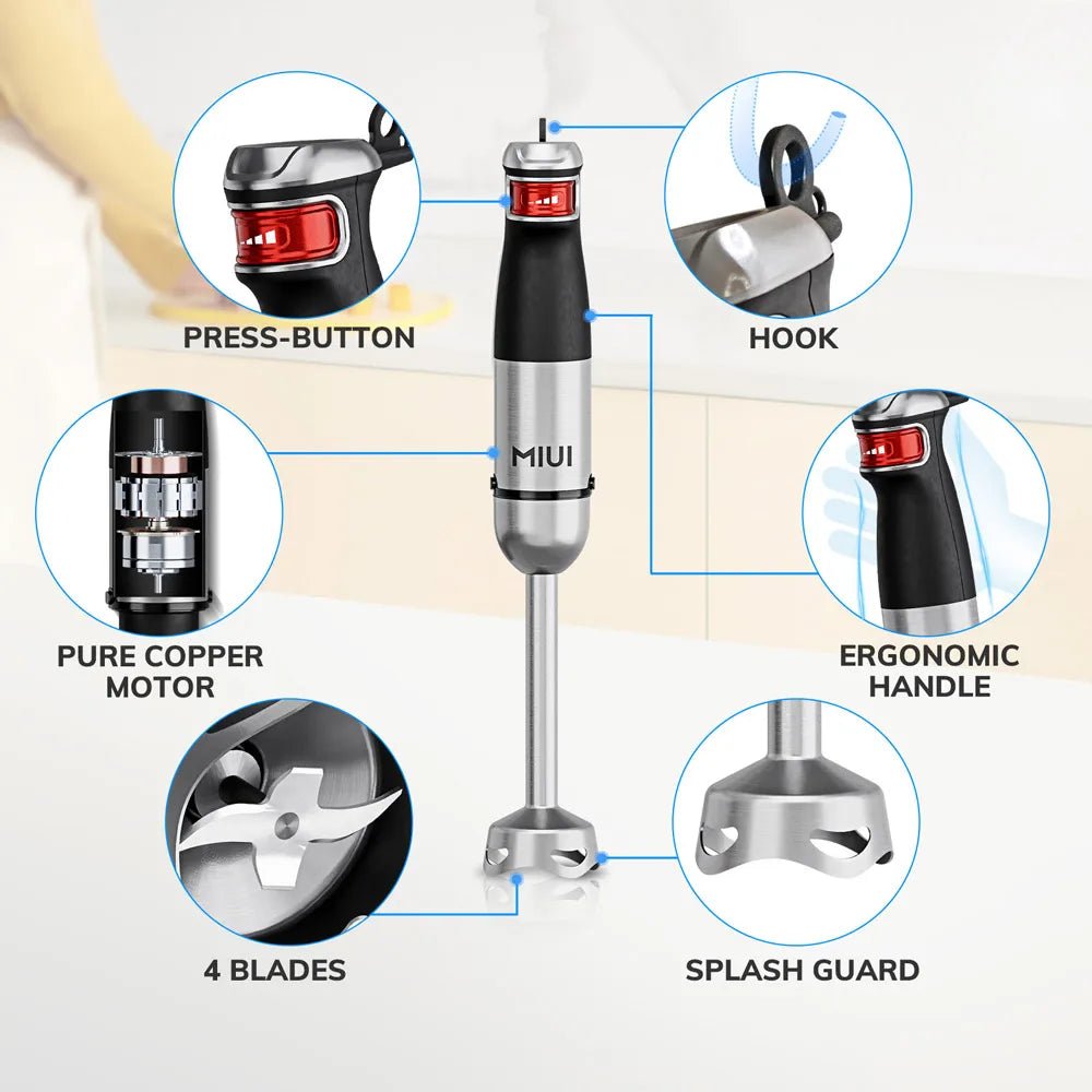 6 - in - 1 Handheld Stick Blender – 1200W Multi - Purpose Immersion - Supersell