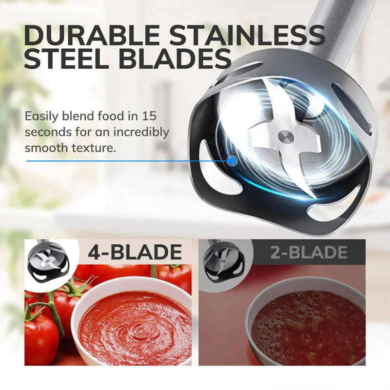 6 - in - 1 Handheld Stick Blender – 1200W Multi - Purpose Immersion - Supersell