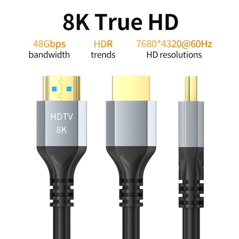 8K HDMI 2.1 Cable – 48Gbps Ultra High - Speed, 4K@120Hz & 8K@60Hz, eARC - Supersell