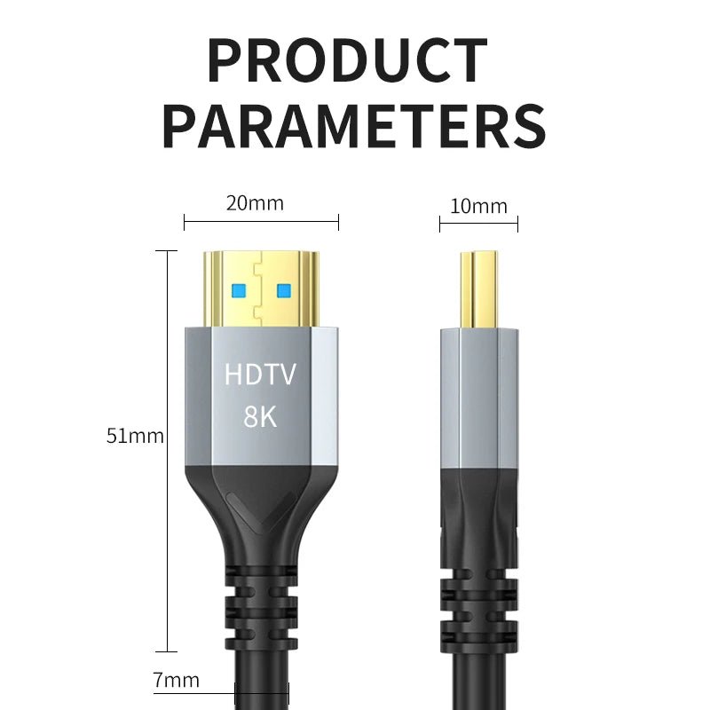8K HDMI 2.1 Cable – 48Gbps Ultra High - Speed, 4K@120Hz & 8K@60Hz, eARC - Supersell