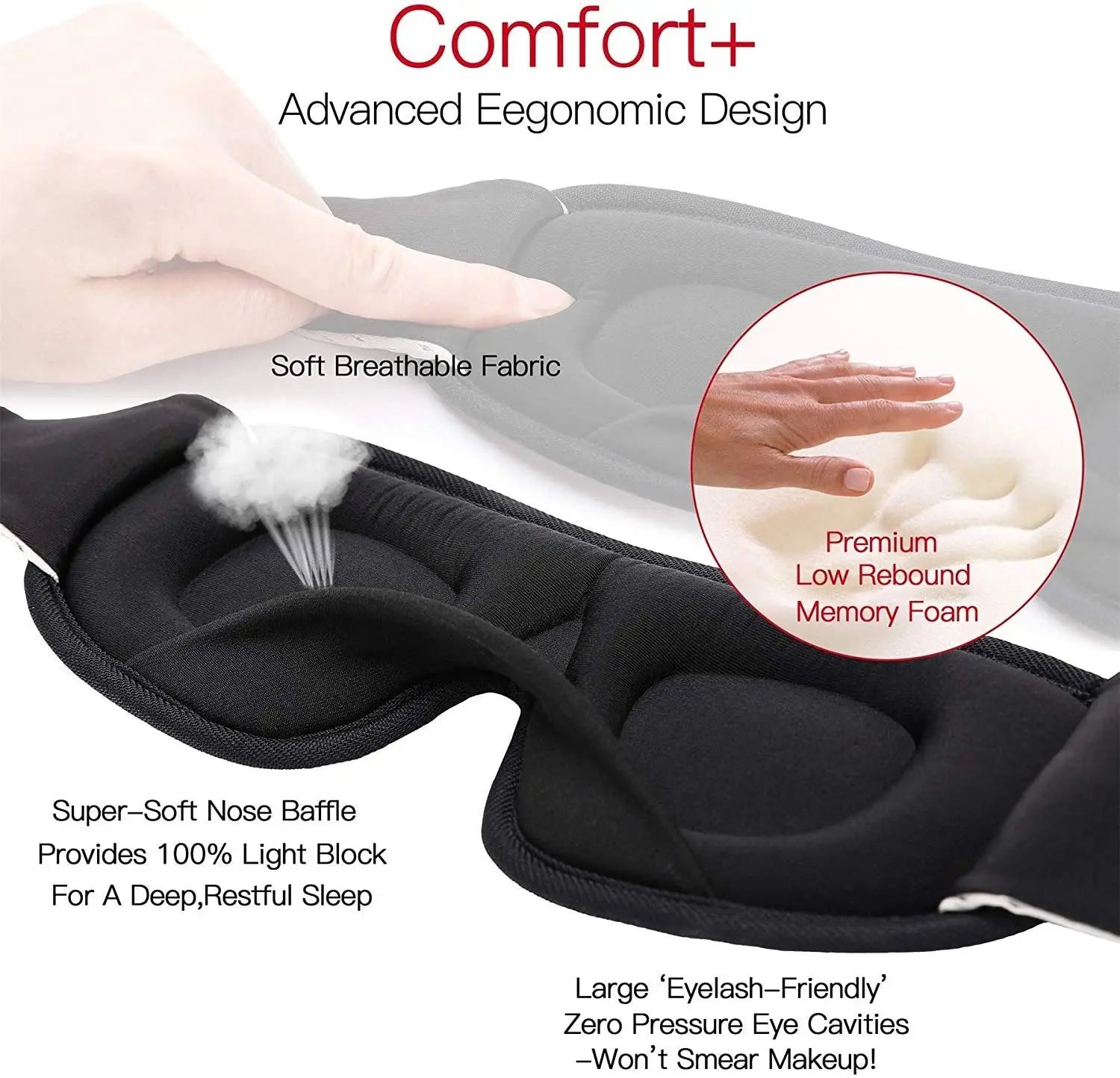 3D Mask for Sleep Eye Mask Lights Blockout Soft Pad - Supersell 