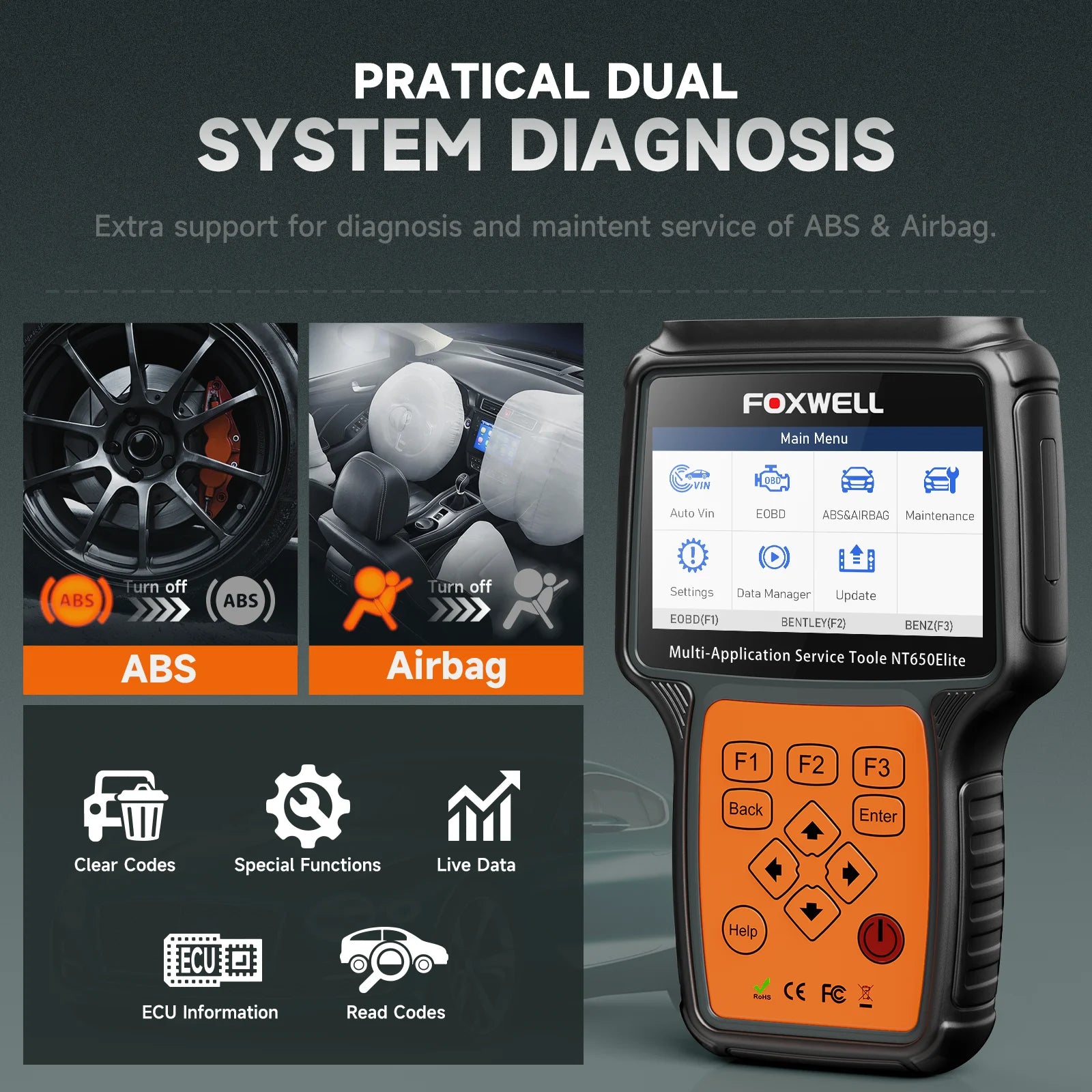 FOXWELL NT650 Elite OBD2 Automotive Scanner - Supersell 