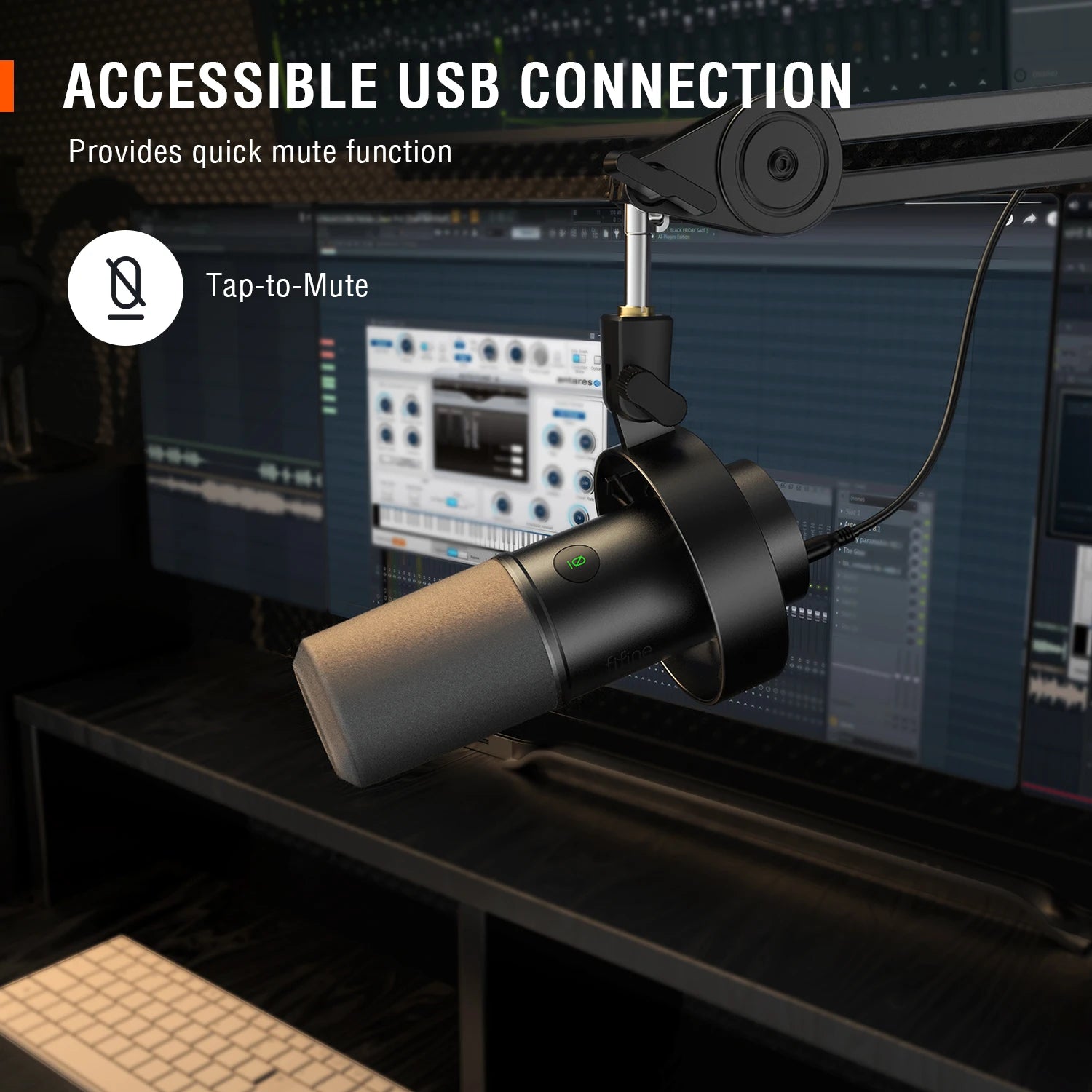 FIFINE USB/XLR Dynamic Microphone with Shock Mount - Supersell 