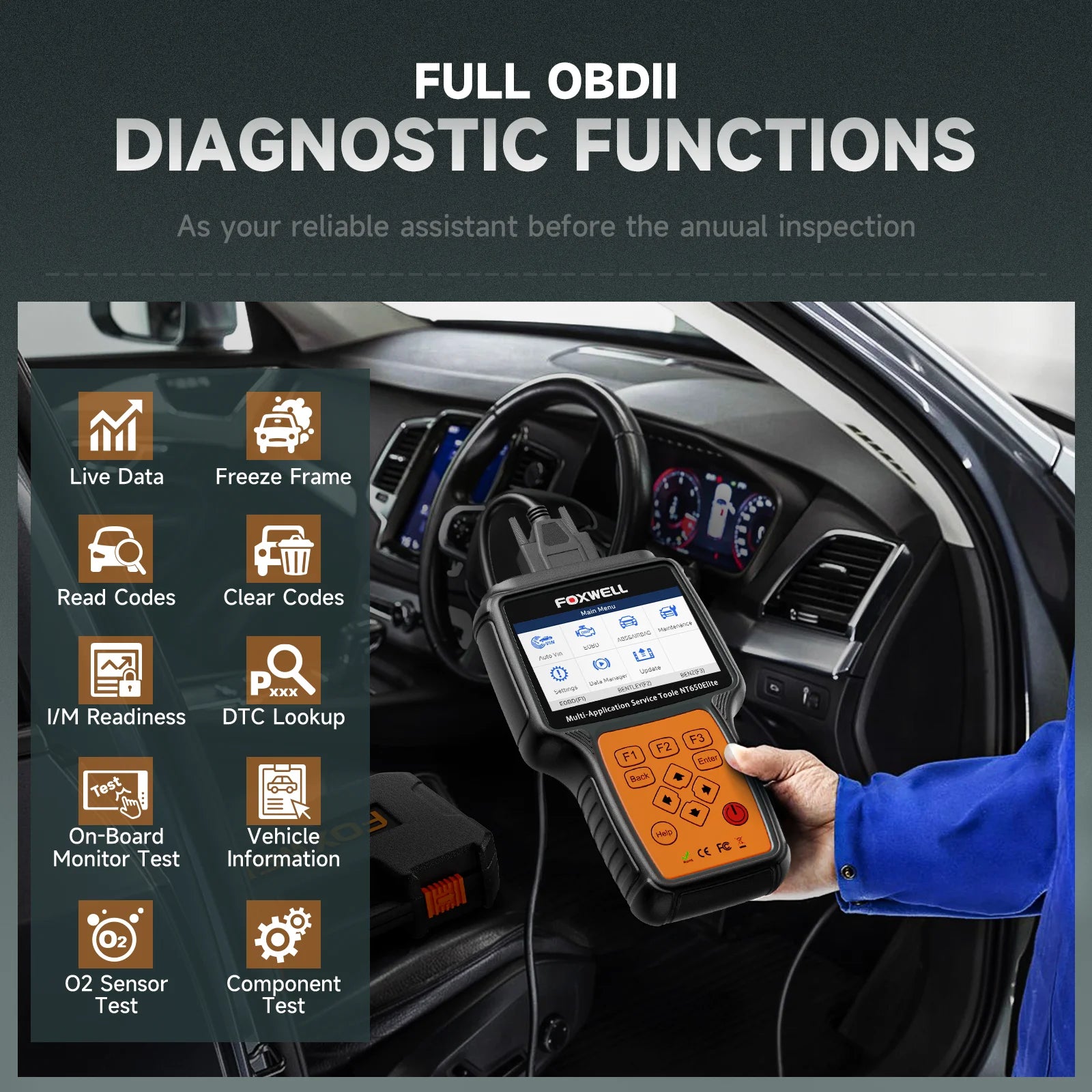 FOXWELL NT650 Elite OBD2 Automotive Scanner - Supersell 
