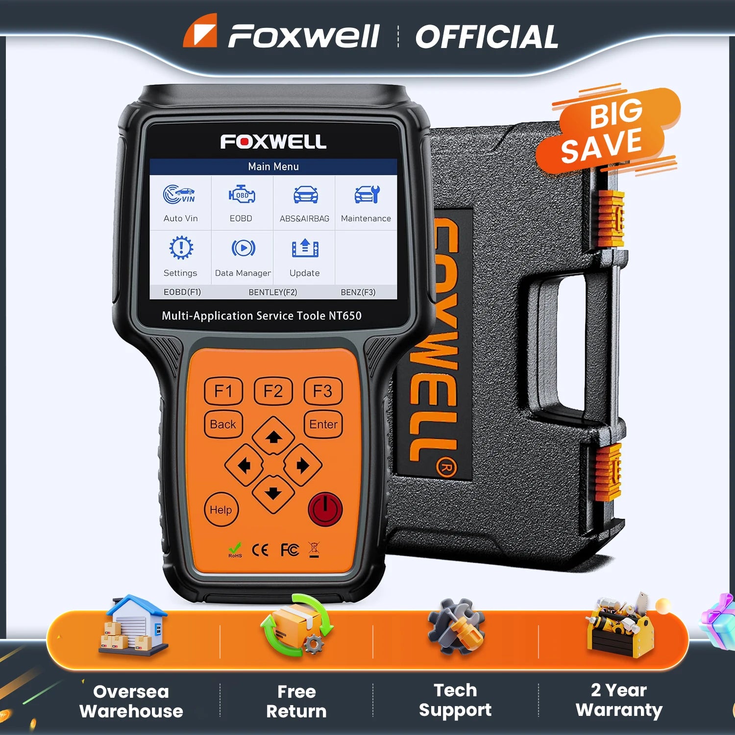 FOXWELL NT650 Elite OBD2 Automotive Scanner - Supersell 