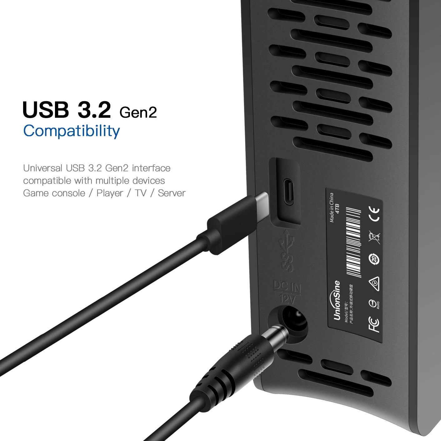 UnionSine USB 3.2Gen External Hard Disk HDD Compatible Desktop/Laptop/Mac/Xbox/Xbox One/PS4/TV - Supersell 