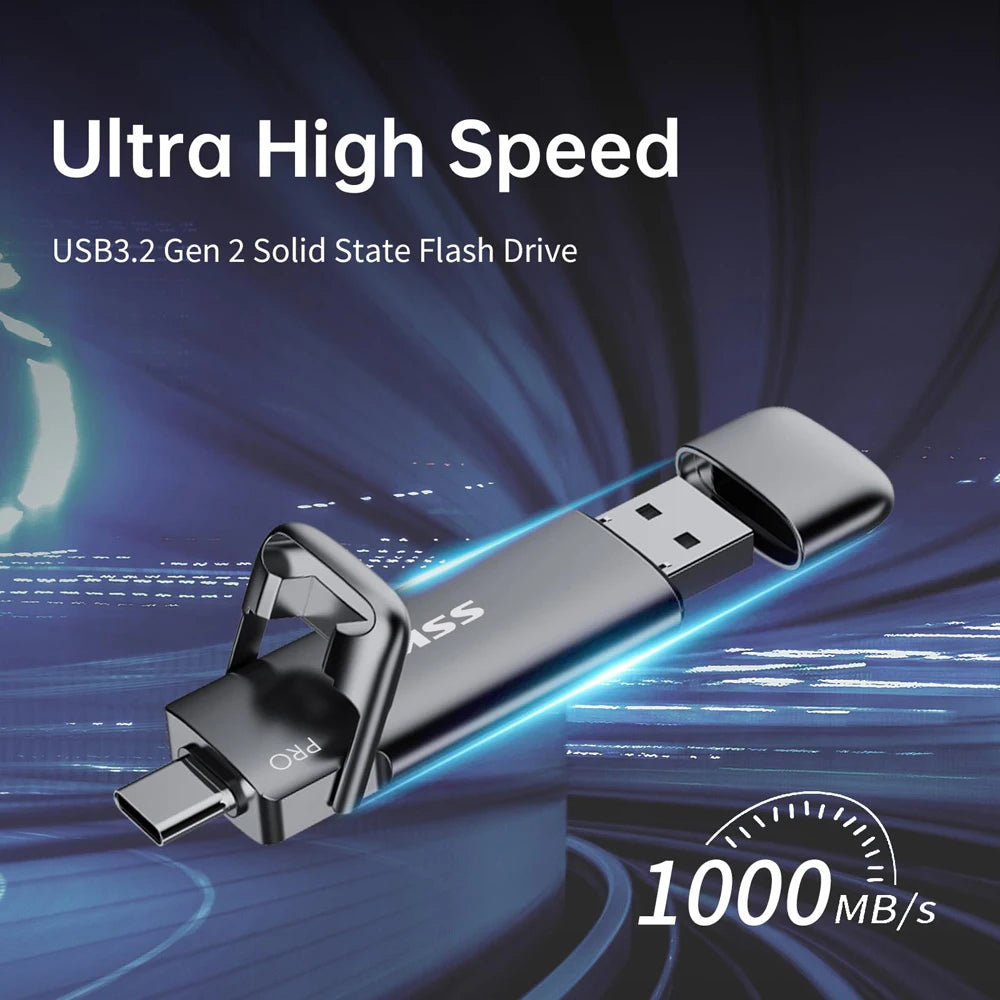 SSK 2TB SSD USB C External SSD Up To 1000MB/s Type-C + USB A 3.2 - Supersell 