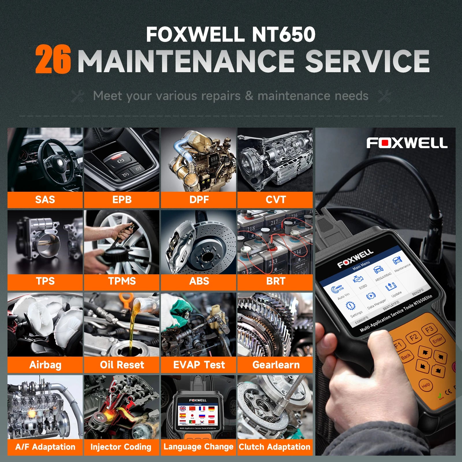 FOXWELL NT650 Elite OBD2 Automotive Scanner - Supersell 