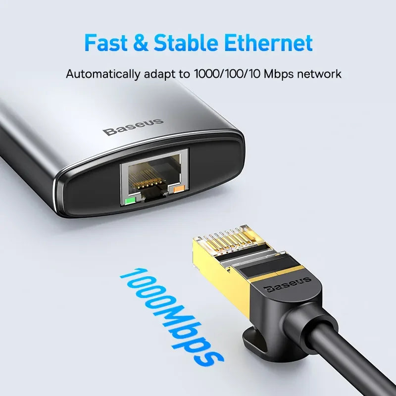 Baseus 4K 60Hz USB C Hub Type C to Ethernet Port Laptop Tablet Accessories - Supersell 