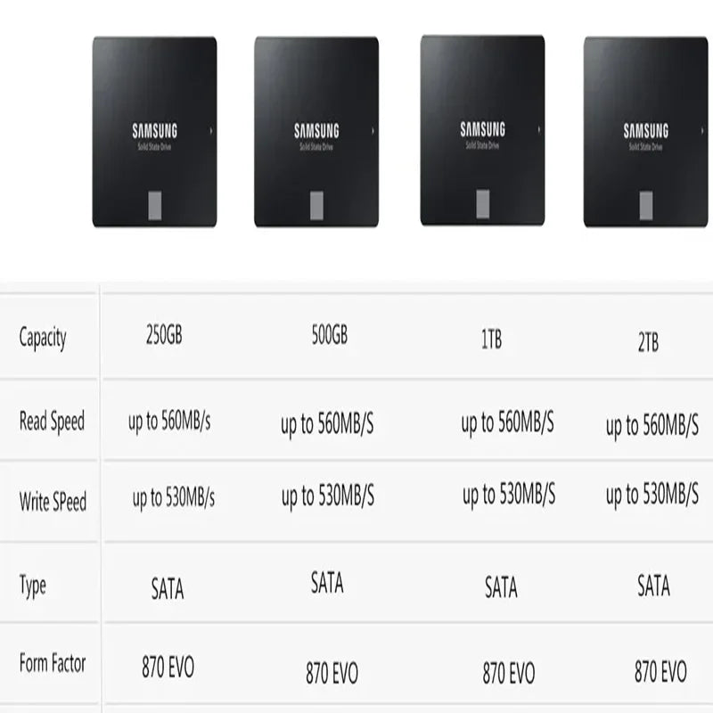 SAMSUNG SSD 870 EVO Internal Solid State Disk HDD Hard Drive SATA3 2.5 inch Laptop Desktop - Supersell