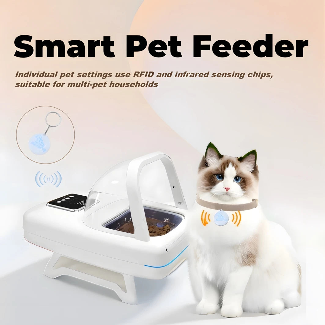 Automatic Anti-food Snatching Smart Feeder Equipped with Chip Recognition Sensor High-tech Feeder - Supersell 