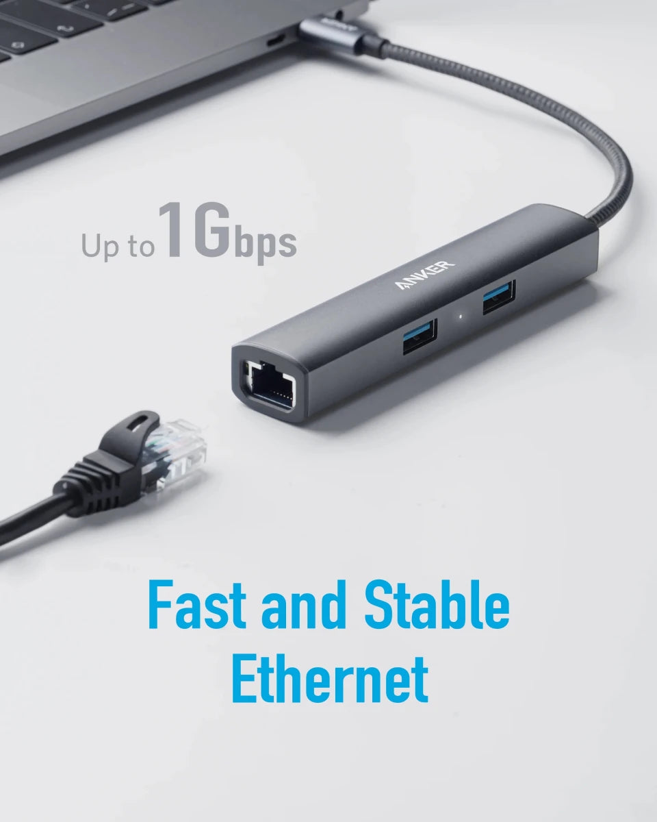 Anker USB Hub Adapter 5 - in - 1 with 4K USB C to HDMI - Supersell
