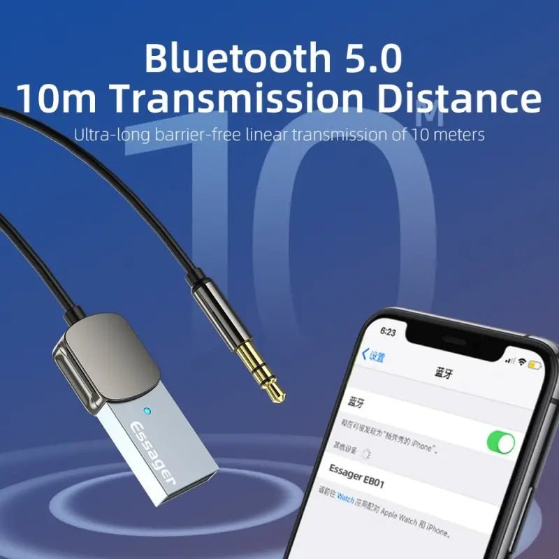 Bluetooth Audio Receiver Dongle USB To 3.5mm Jack Car Audio Aux - Supersell