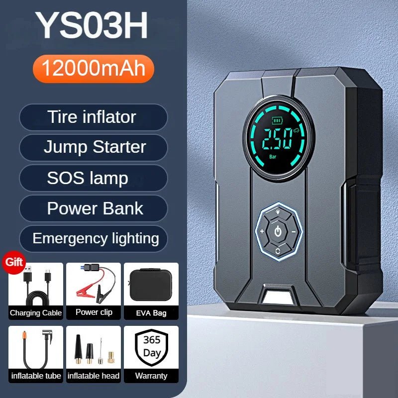 Car Jump Starter | Air Pump | Power Bank | Torch | 6 in 1 - Supersell