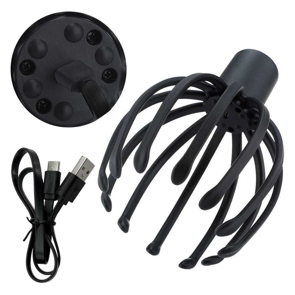 Electric Head Massager – 3 Gears, 12 - Claw USB Rechargeable Device - Supersell