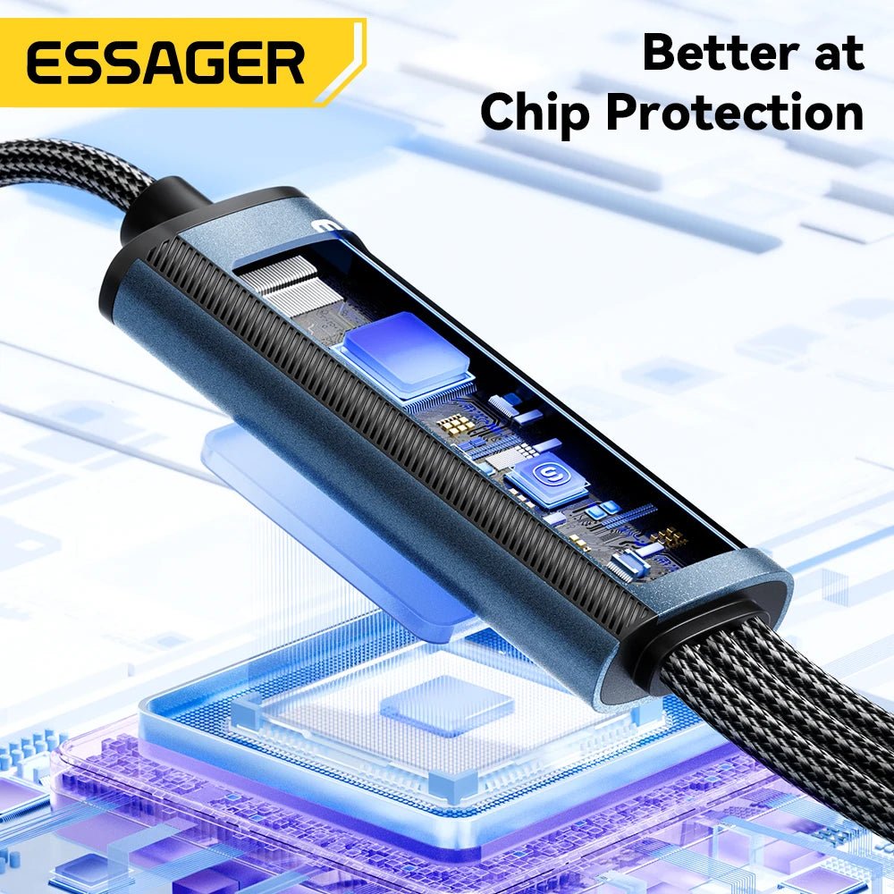 Essager 100W 3 - in - 1 Fast USB - C to Lightning Charger Cable - Supersell