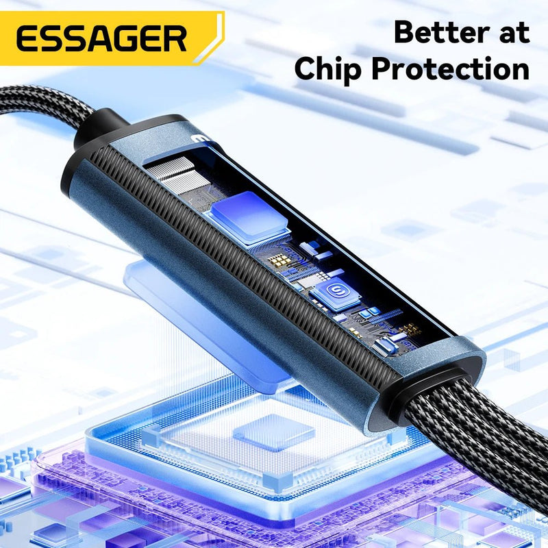 Essager 100W 3 - in - 1 Fast USB - C to Lightning Charger Cable - Supersell