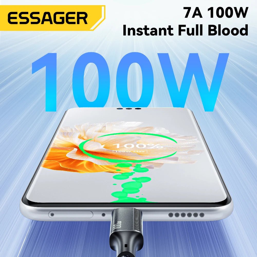 Essager 100W 3 - in - 1 Fast USB - C to Lightning Charger Cable - Supersell