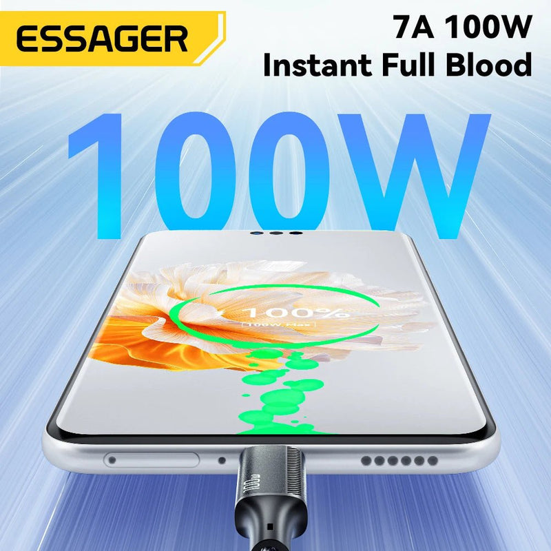 Essager 100W 3 - in - 1 Fast USB - C to Lightning Charger Cable - Supersell