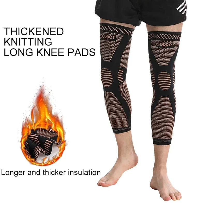 Full Leg Copper Compression Knee Sleeves Support - Supersell