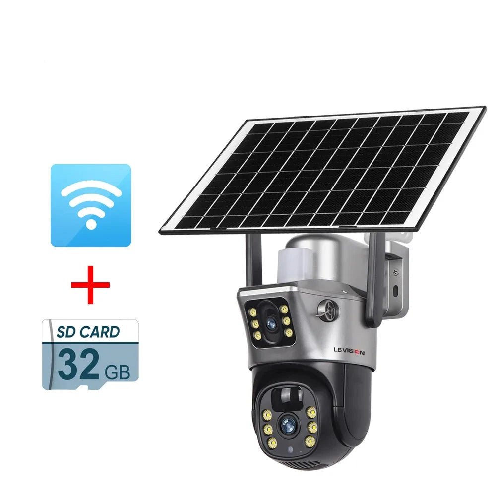 LS VISION 8MP Solar WiFi - 4G Outdoor PTZ Dual - Lens Security Cam - Supersell