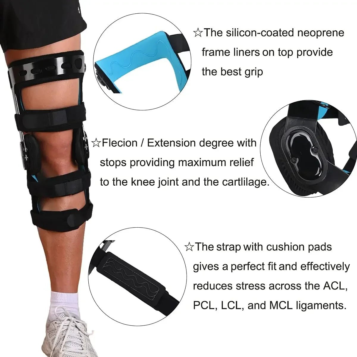 Orthopedic Hinged ROM Knee Brace for Injury Recovery - Supersell