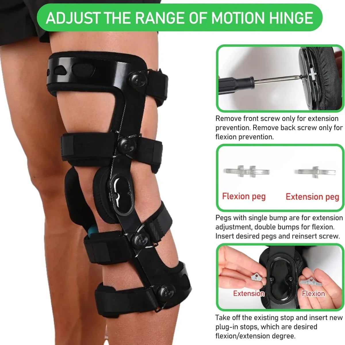 Orthopedic Hinged ROM Knee Brace for Injury Recovery - Supersell