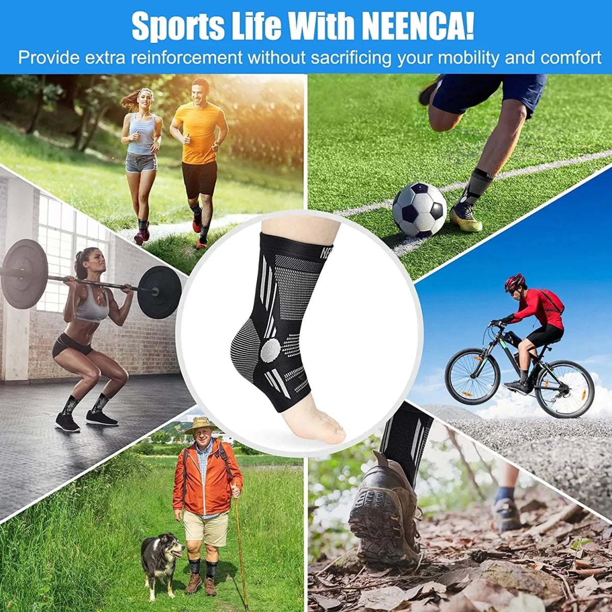 Premium Ankle Compression Sleeve for Plantar Fasciitis Relief - Supersell