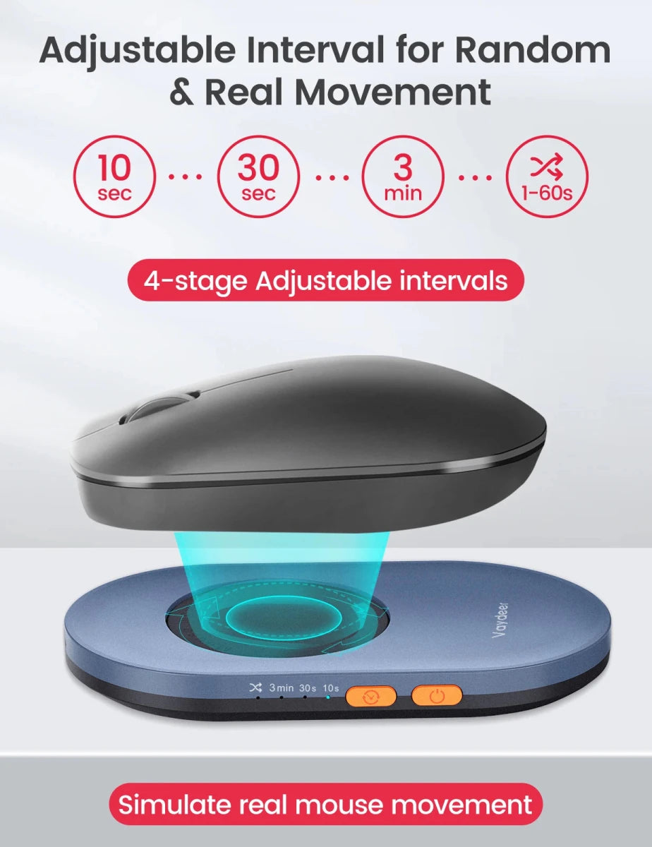Vaydeer Undetectable Mouse Jiggler with Power Adapter - Supersell