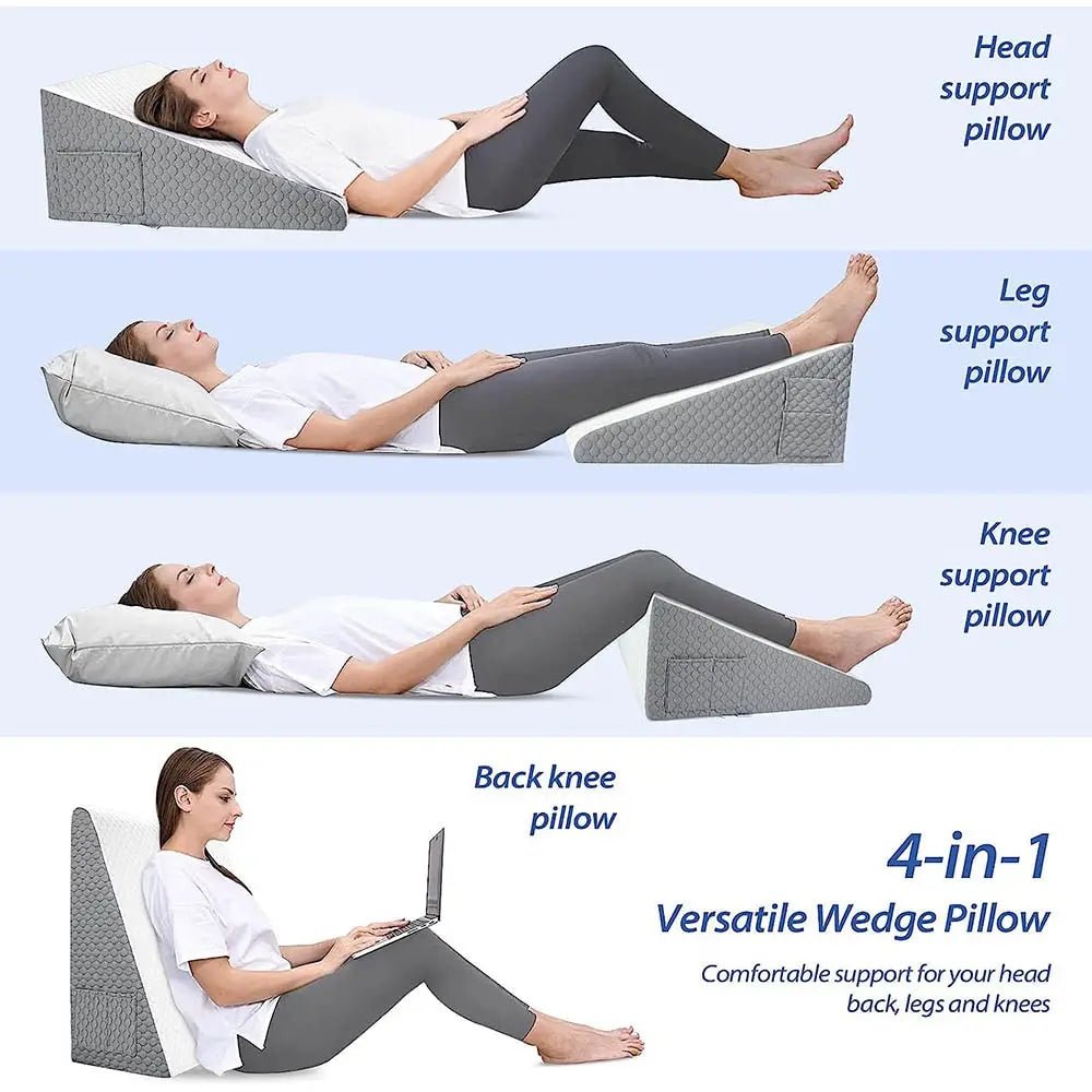 Wedge Pillow for Sleeping Acid Reflux, After Surgery, Triangle Elevated Pillow - Supersell
