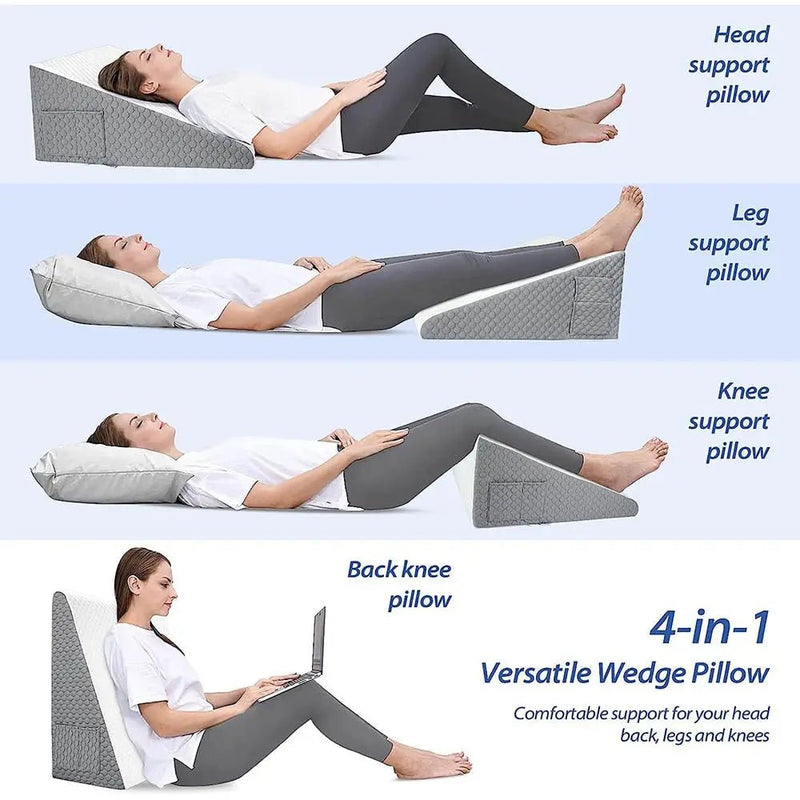 Wedge Pillow for Sleeping Acid Reflux, After Surgery, Triangle Elevated Pillow - Supersell